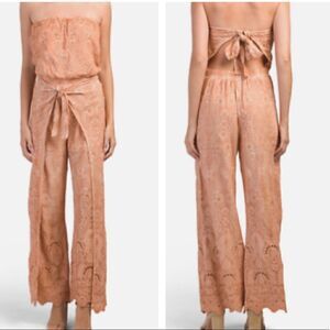 NWT YOUNG FABULOUS & BROKE ELLIS EYELET STRAPLESS TIE BACK JUMPSUIT SIZE:XS